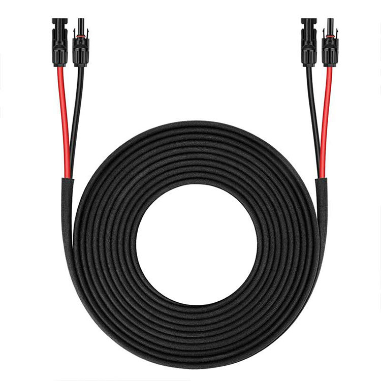 د سولر پینل توسیع کیبل - 25FT 10AWG(6mm2) د سولر پینل تار دوه ګونی